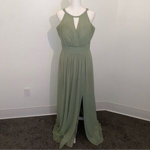 Jasmine Green Halter Maxi Gown